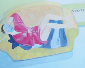 Sleeping girl with mud mask, 2019.