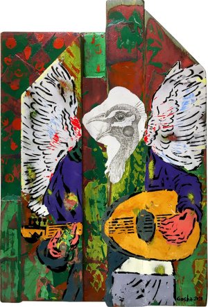  Peacock with Lute